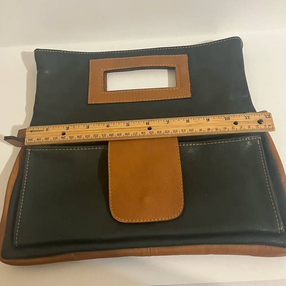 Dark Green Firenze Italy -Genuine Leather Clutch Bag - Picture 10 of 12